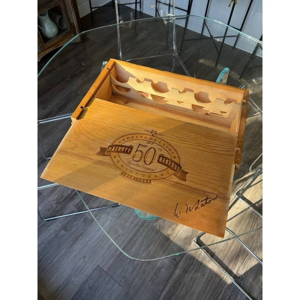 Beaulieu Vineyard BV Georges de Latour 50th Anniversary Wood Wine Crate Box Napa